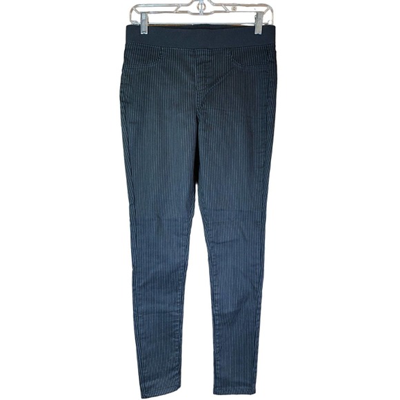 No Boundaries Pants - No Boundaries NoBo Juniors Size M 7-9 Black Silver Stripe Skinny Stretch Pant